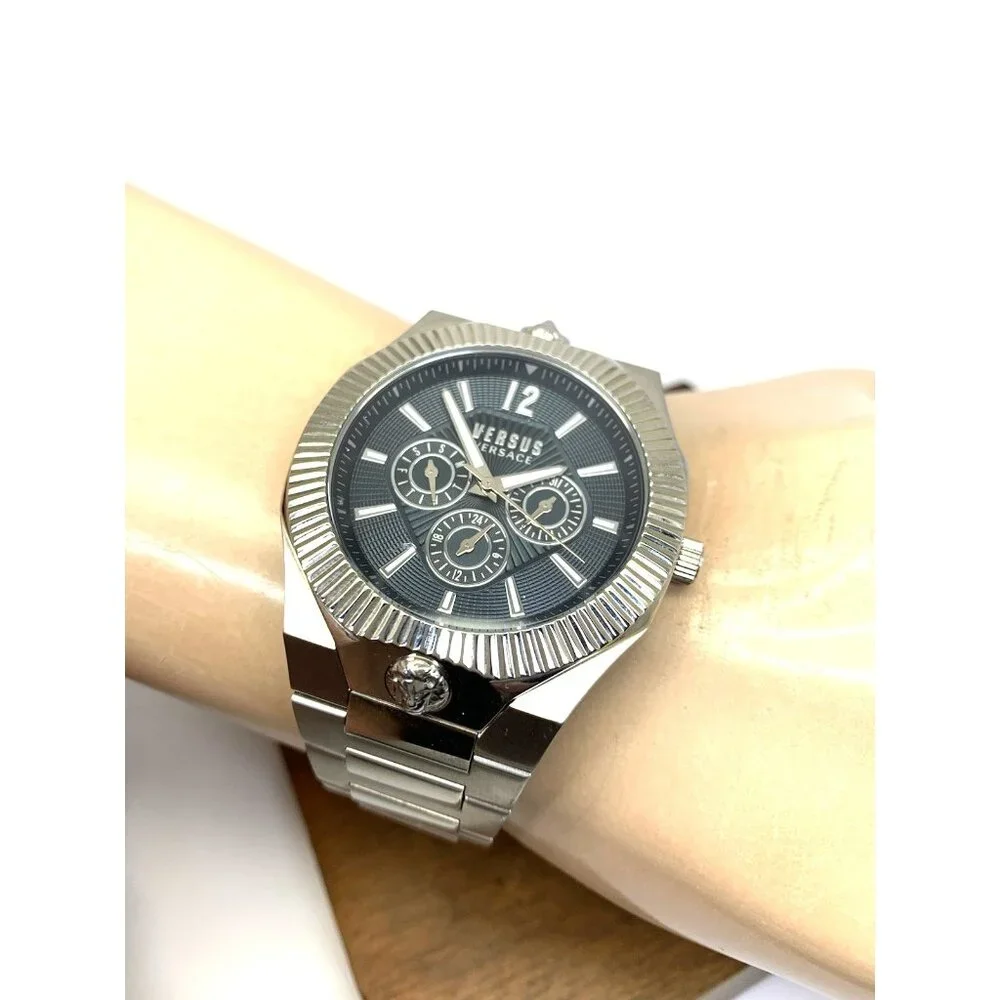 Versus by Versace Men's Watch VSP1P1921 Quartz Blue Gray Dial Silver Steel 42mm